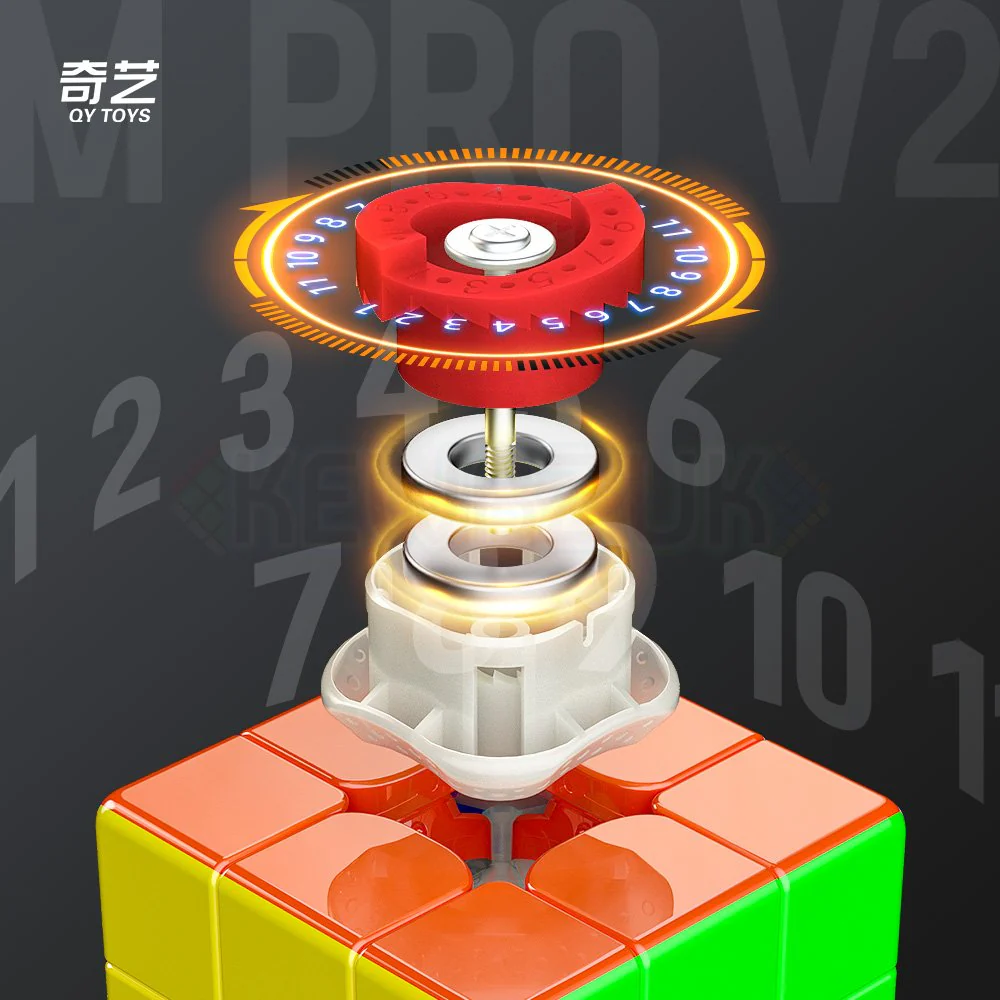 QiYi M 3x3 Pro V2 Pioneer (Magnetic, Maglev, UV, Ball-Core) - Image 9